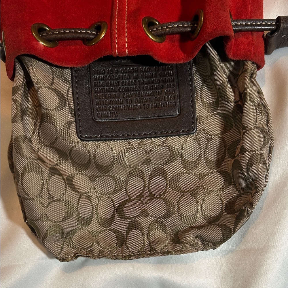 Coach Vintage Soho Drawstring Suede Wristlet in Bordeaux - Picture 7 of 13
